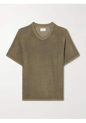 Aimé Leon Dore - Ribbed Cotton-blend T-shirt - Green - x small,small,medium,large