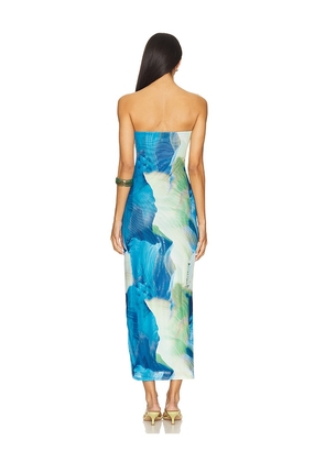 MORE TO COME Jamila Maxi Dress in Blue,Green. Size L. Also in XS, XXS, S, M, XL.