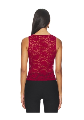 MORE TO COME Iris Lace Top in Red. Size M. Also in XS, XXS.