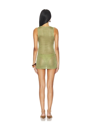 MORE TO COME Albella Mini Dress in Olive. Size S. Also in XS, M, L.