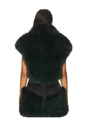 Kim Shui Lina Faux Fur Green Vest Top in Green. Size S. Also in M, XS.