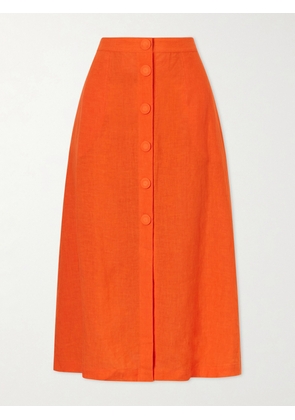 Eres - Amusante Linen Midi Skirt - Orange - FR 36,FR 38,FR 40,FR 42,FR 44
