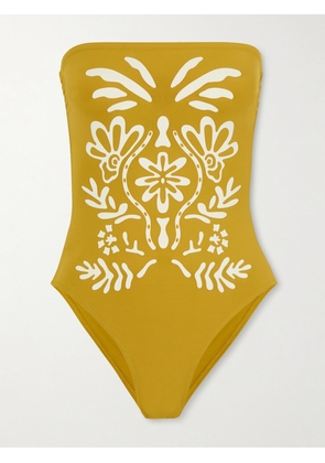 Eres - Maharani Strapless Printed Swimsuit - Yellow - FR 38,FR 40,FR 42,FR 44,FR 46