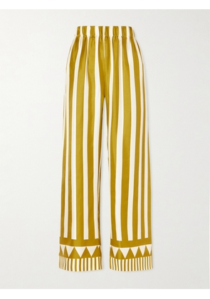 Eres - Pacha Striped Silk-twill Straight-leg Pants - Yellow - FR 36,FR 38,FR 40,FR 42,FR 44,FR 46