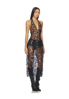 L'Academie Drew Maxi Dress in Black. Size XS. Also in XXS, S, M, L, XL.