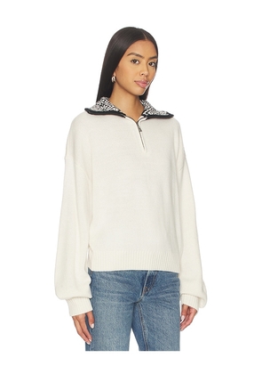 Lovers and Friends Estela Half Zip Mock Neck Sweater in Cream. Size M. Also in XS, S.