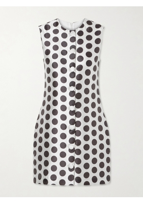DESTREE - Camille Polka-dot Satin Mini Dress - Black - small,medium,large
