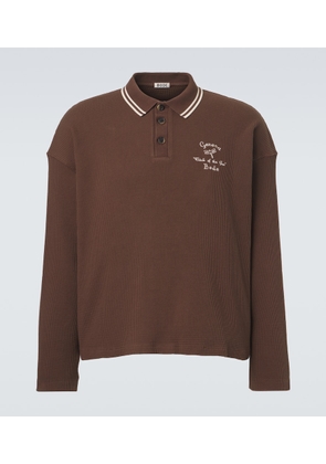 Bode Geneva waffle-knit cotton polo sweater