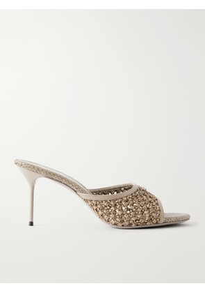 Paris Texas - Lidia Leather-trimmed Straw Mules - Green - IT36,IT36.5,IT37,IT37.5,IT38,IT38.5,IT39,IT39.5,IT40,IT40.5,IT41,IT41.5,IT42