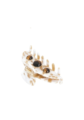 LELET NY Tasha Stone Claw Clip in Cream.