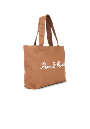 Museum of Peace and Quiet Signature Zip Tote Bag in Brown.