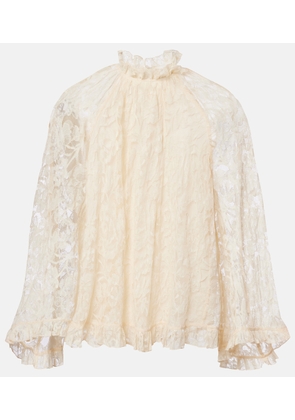 Zimmermann Carousel ruffled lace blouse