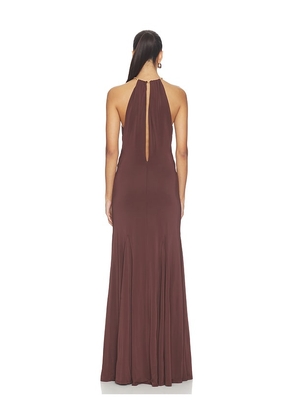 NBD Marla Maxi Dress in Chocolate. Size XXS. Also in XS, S, M, L, XL.