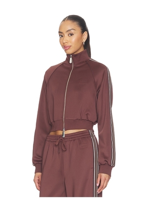 Ksubi Cropped Zip Track Jacket in Chocolate. Size XS. Also in S, M.