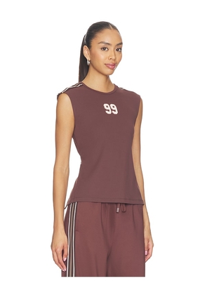 Ksubi 99 Slim Open Back Tee in Chocolate. Size XS. Also in S, M, L.