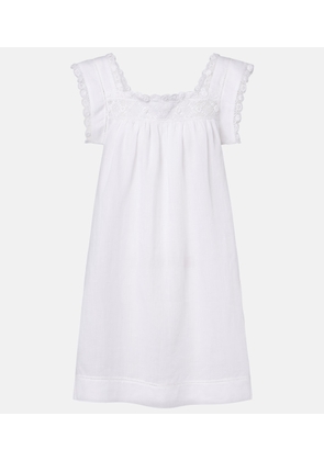 Doen Almadia lace-trimmed ramie minidress