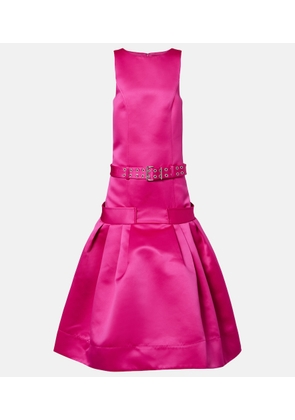 Ganni Belted satin midi dress