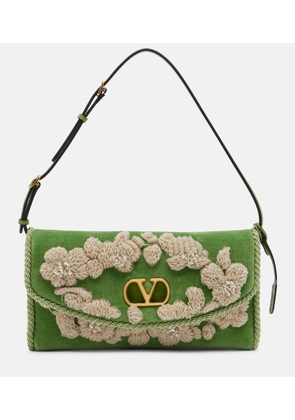 Valentino Garavani DeVain embellished velvet shoulder bag