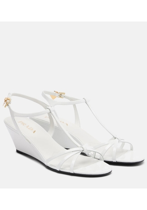 Prada Patent leather wedge sandals