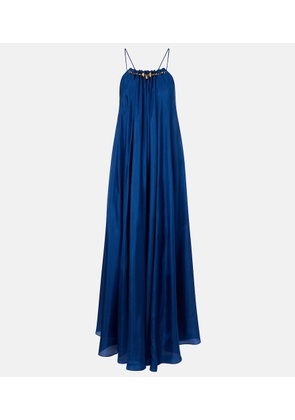 Zimmermann Aster beaded halterneck silk maxi dress