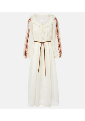 Zimmermann Aster embroidered ramie maxi dress