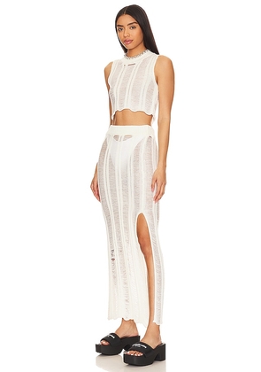 superdown Tayla Maxi Skirt Set in White. Size S. Also in XS, M, L.