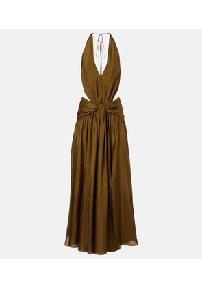 Zimmermann Indra cutout halterneck silk maxi dress