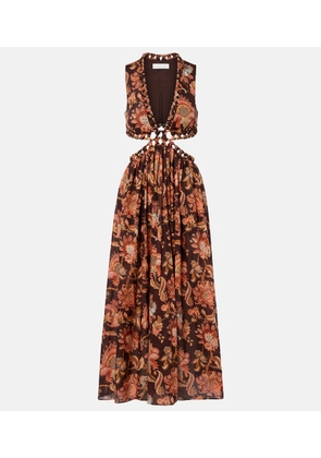 Zimmermann Aster cutout floral cotton midi dress