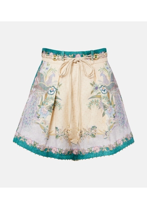 Zimmermann Indra printed linen shorts