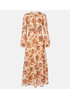 Zimmermann Aster beaded floral linen maxi dress