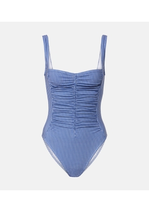 Karla Colletto Gingham ruched swimsuit