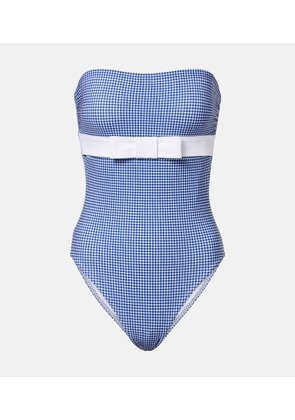 Karla Colletto Bow-detail gingham swimsuit