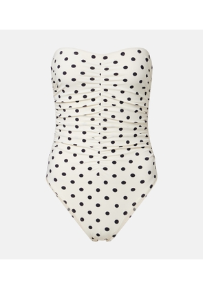 Karla Colletto Gathered polka-dot bandeau swimsuit