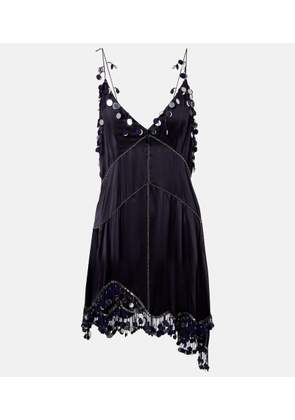 Isabel Marant Ludna embellished silk satin minidress