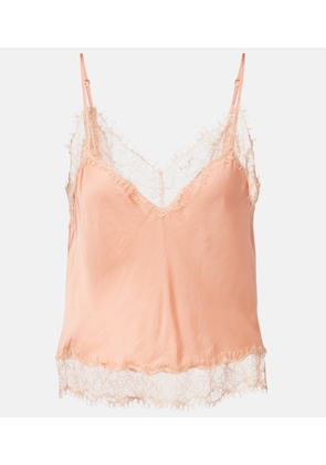Poupette St Barth Zely lace-trimmed satin camisole