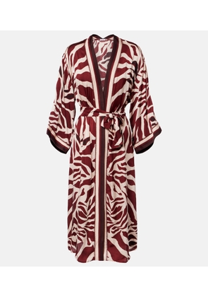 Poupette St Barth Erica printed satin kaftan