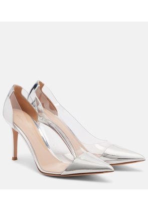 Gianvito Rossi Plexi mirrored leather and TPU pumps