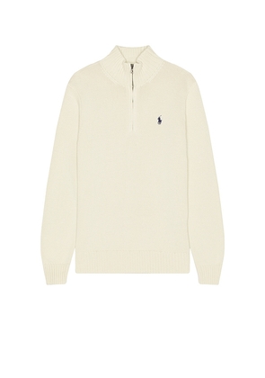 Polo Ralph Lauren Cotton Quarter-Zip Sweater in Cream. Size XL/1X. Also in L.