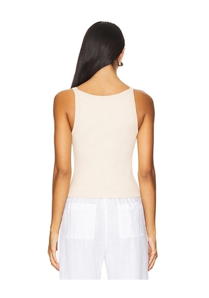 perfectwhitetee Rib Tank Top in Cream. Size XS. Also in L.