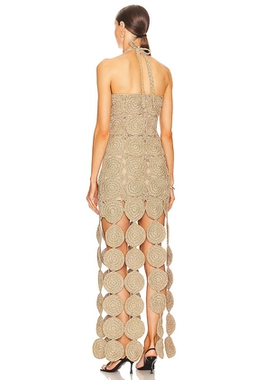 SIMONMILLER Beep Beep Dress in Metallic Gold. Size M. Also in L.