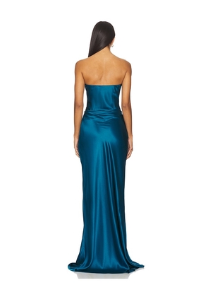 The Sei Cowl Bustier Gown in Blue. Size 0. Also in 2, 4.