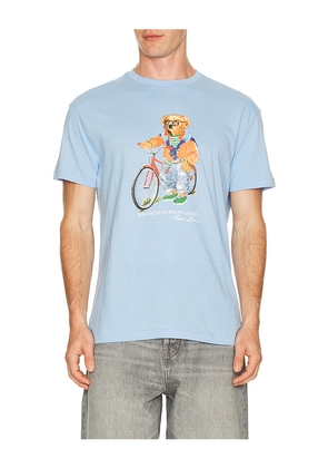 Polo Ralph Lauren Short Sleeve Jersey Knit Novelty Summer Bear Tee in Baby Blue. Size S. Also in M, L, XL/1X, XXL/2X.