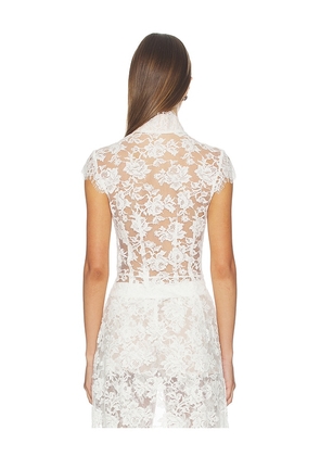 SAU LEE Saphina Lace Top in White. Size 4. Also in 0, 2, 6, 8, 12.