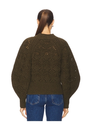 Zimmermann Cable Sweater in Olive. Size 1/S. Also in 0/XS.