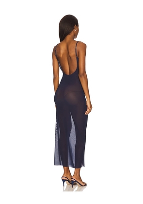 WeWoreWhat Mesh Scoop Maxi Slip Dress in Navy. Size L. Also in S, XS.