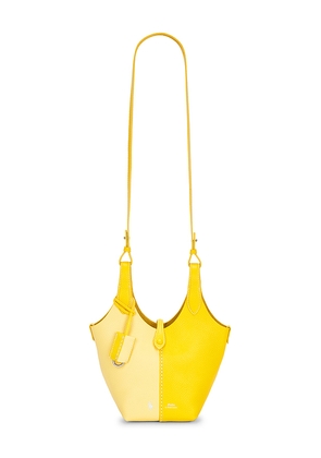 Polo Ralph Lauren Shiny Drum Pebble Small Crossbody Bag in Yellow.