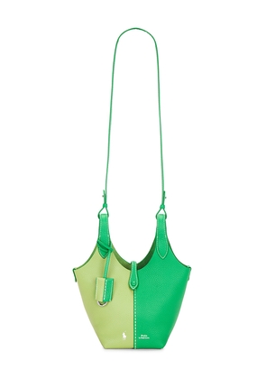 Polo Ralph Lauren Shiny Drum Pebble Small Crossbody Bag in Green.