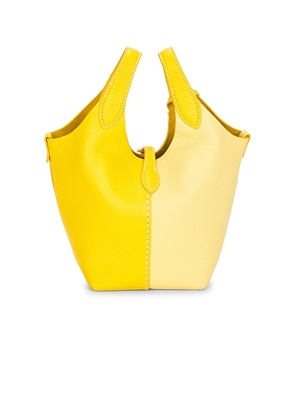 Polo Ralph Lauren Shiny Drum Pebble Small Crossbody Bag in Yellow.