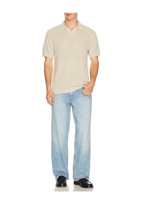 Reigning Champ Cotton Linen Victor Polo in Beige. Size S. Also in M, L, XXL/2X.