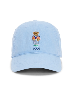 Polo Ralph Lauren Novelty Bear Linen Ball Cap in Baby Blue.